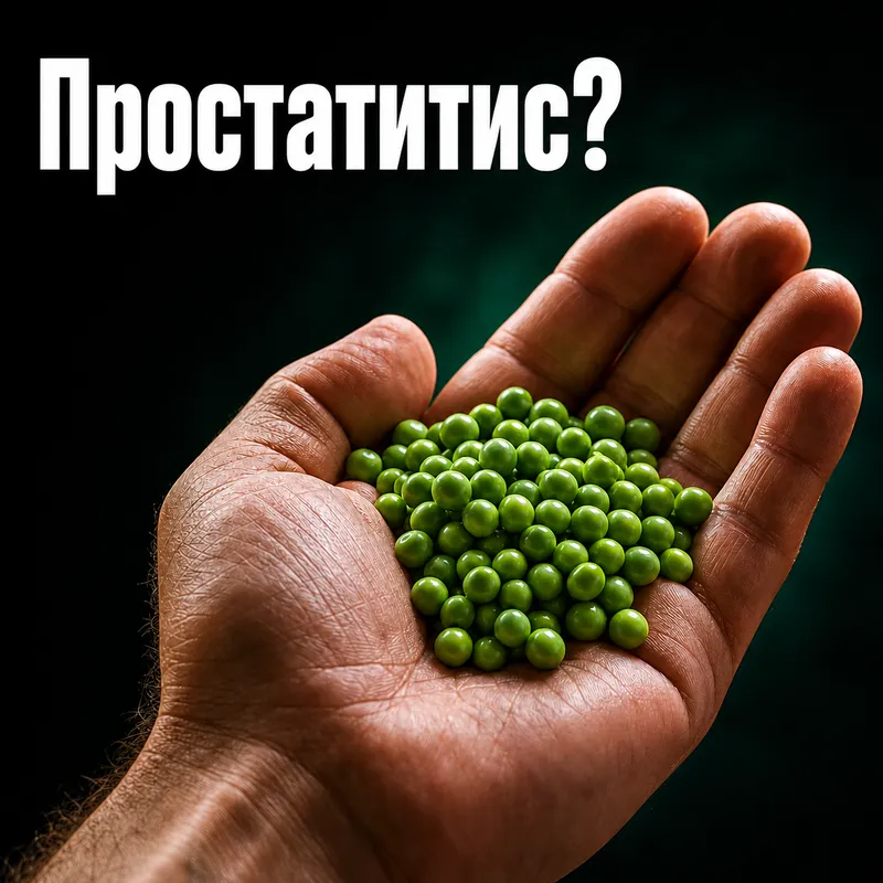Шака са зеленим грашком и натписом Простатитис?